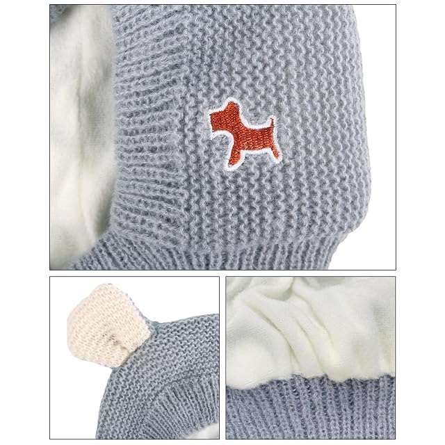 Foto 6 de 8 de XANHOY Gorro de punto para perro pequeño, para Halloween, gato, fiesta de cumpleaños, disfraz para labradores