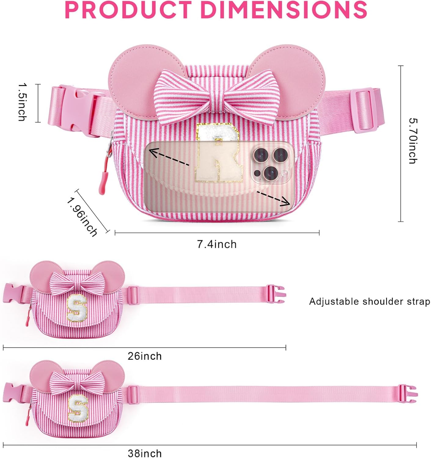 Gifts for 3 4 5 6 7 8 9 Year Old Girls Kids Fanny Pack, Purple S image 5