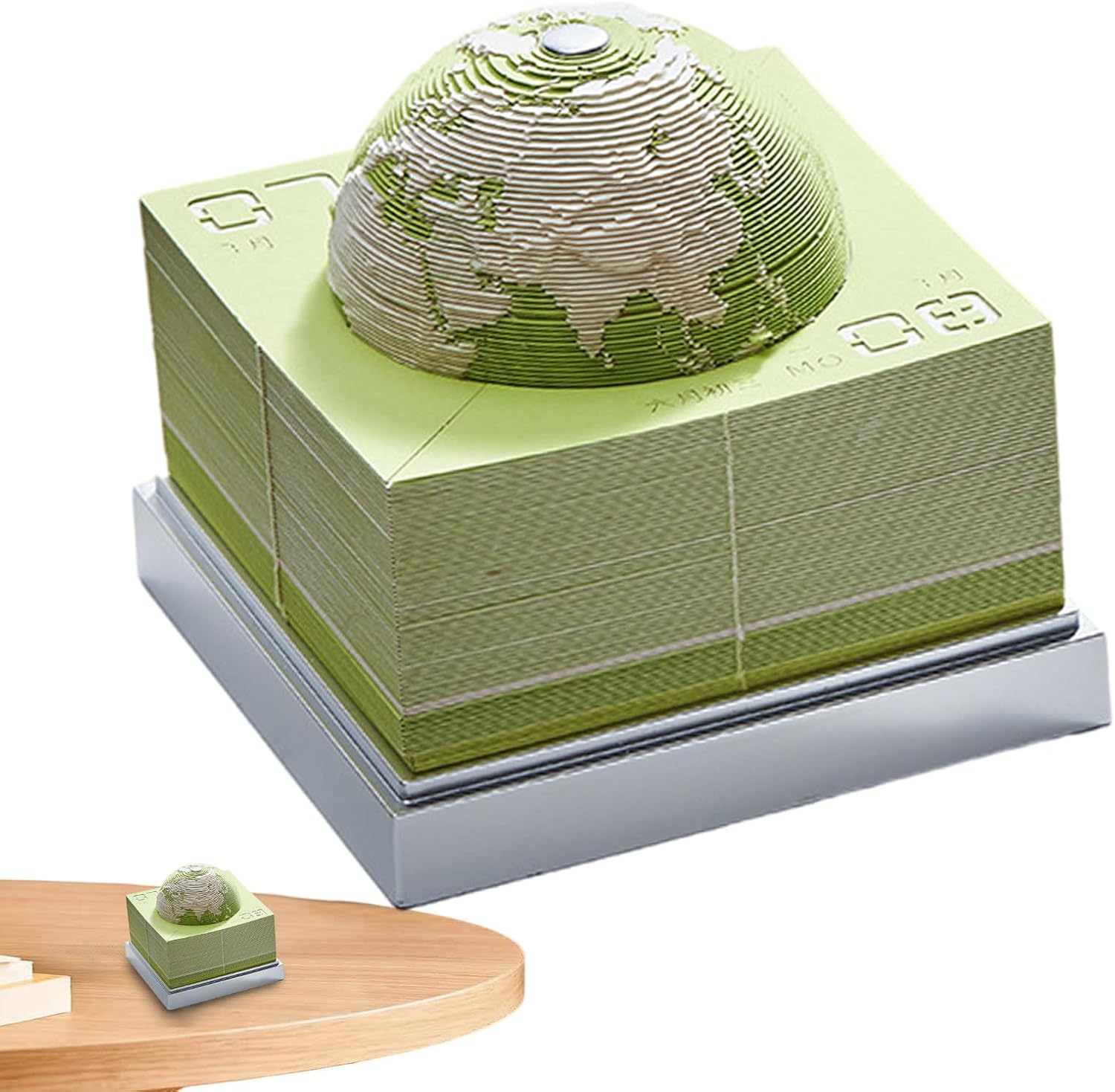 Calendrier De Bureau 2026 Sculpté En Sapin De Noël – Avec Lumière LED Tactile – Papier De Qualité, 365 Pages – Idée Cadeau Original