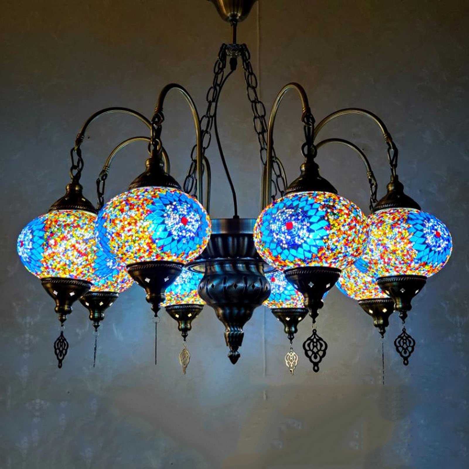 Lámpara de araña clásica romántica de Cristal Fluido de Turquía, lámpara de araña de Mosaico para Club, lámpara de café, lámpara de Restaurante Occidental, lámpara de Restaurante,