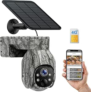 Cellular Trail Camera 4G LTE Wireless 2K Solar Powered Hunting Game Camera Pan 355° Tilt 90° Night Vision Live View Waterproof IP66 Motion Alert for Wildlife Monitoring or Property Security asin的图片