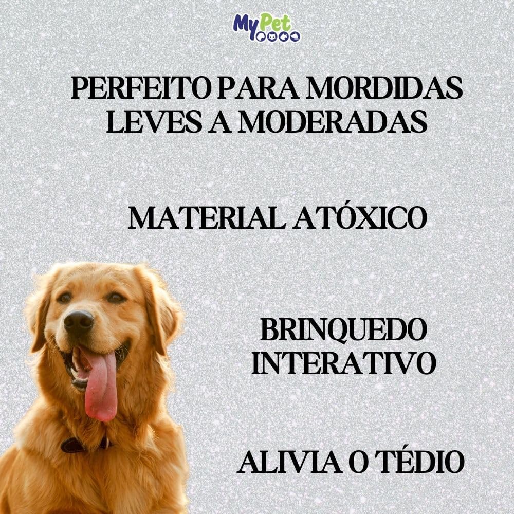 MY PET BRASIL Osso Massageador Médio Brinquedo Para Cachorros Interativo E Divertido Auxilia E Fortalece Os Dentes Cores Sortidas Medidas: 10Cm