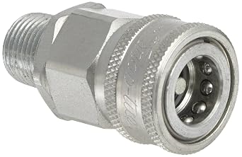 Snap-Tite VHC8-8M Zinc-Plated Steel H-Shape Quick-Disconnect Hose Coupling, Sleeve-Lock Socket, 1/2" NPTF Male x 1/2" Coupling Size