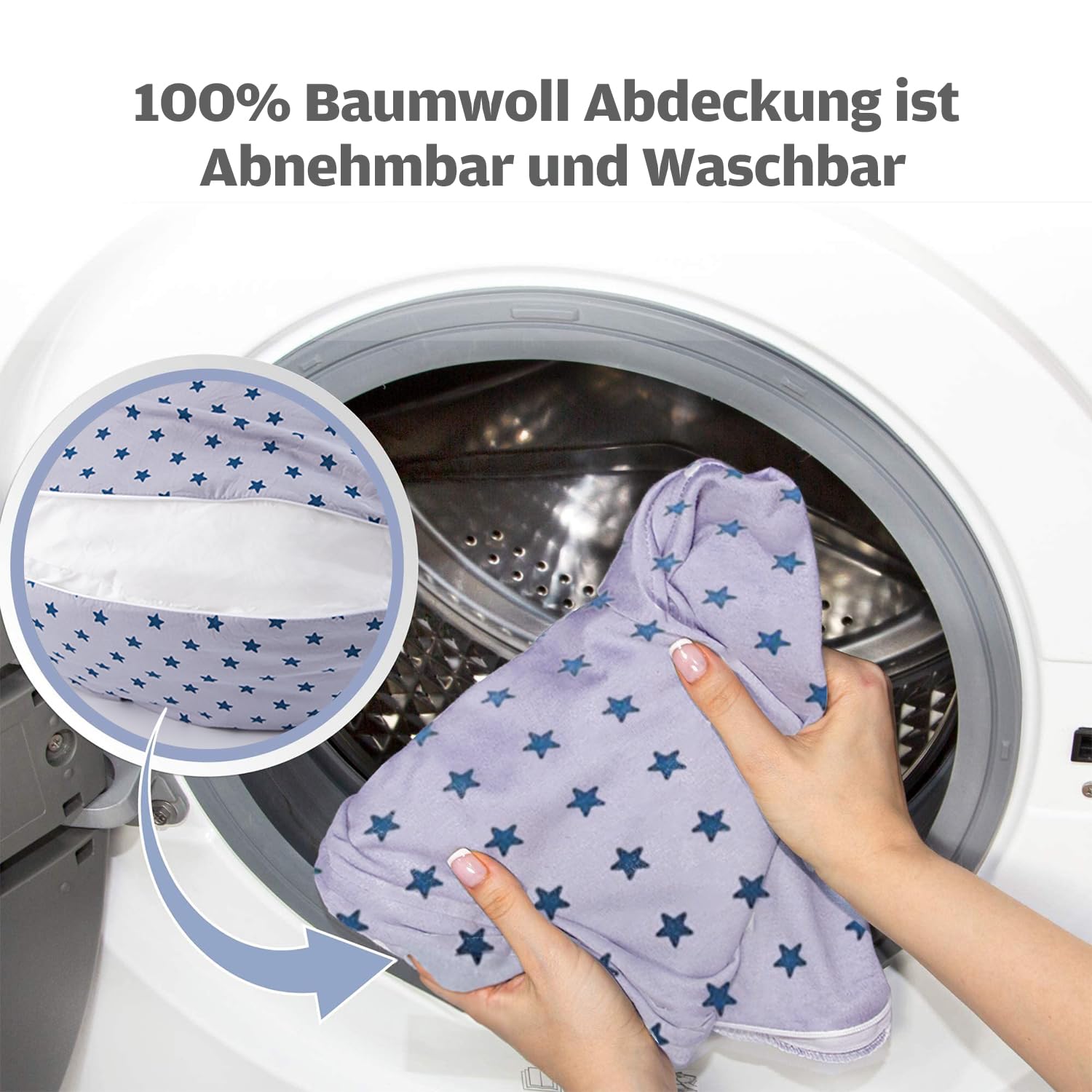 Chilling Home 2 in 1 Stillkissen XXL Schwangerschaftskissen Seitenschläferkissen für Baby,Pregnancy Pillow mit Innenkissen and Baumwoll Stillkissenbezug,Kissen Schwangerschaft Stillkissen(Blau)