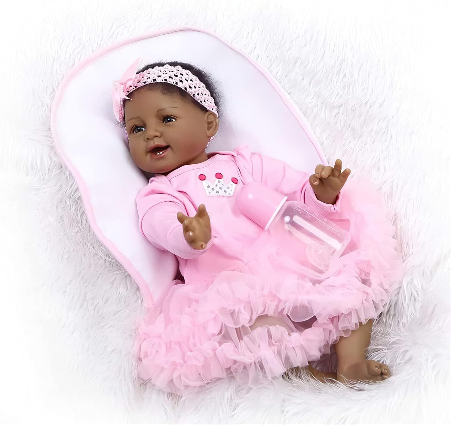 Hоttеѕt Sаlеѕ TERABITHIA 21 inch Real Life Black African American Smiling Reborn Baby Girl Dolls That Looks Real with Magnetic Mouth