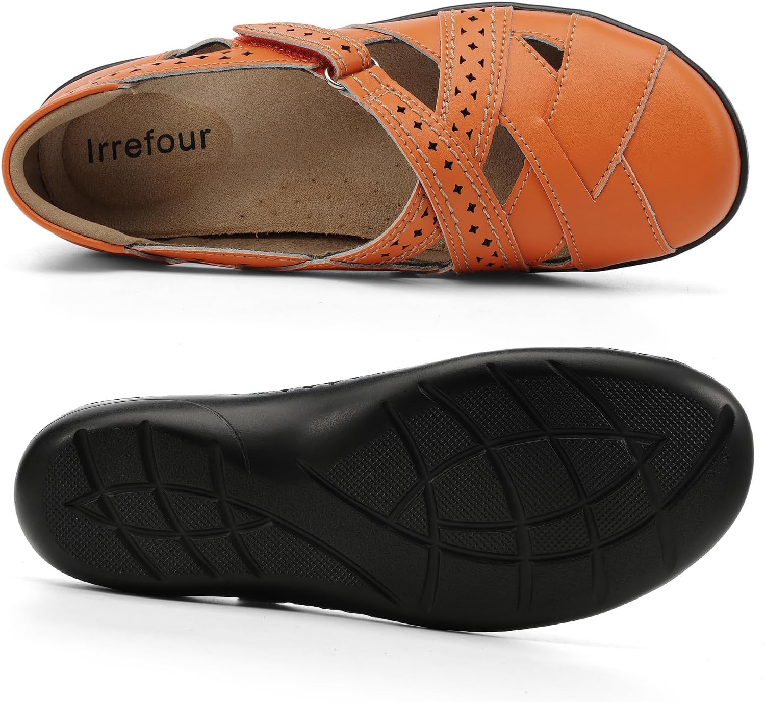 Irrefour Women's Classic Genuine Leather Casual Loafer Cute Slip-On Fashion Closed Toe Flat Sandal Comfy Work Sandal Everyday Walking Shoe - Image 7