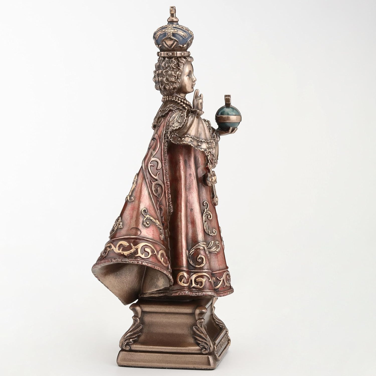 Veronese Design 6 1/4 Inch Infant of Prague Cold Cast Resin Bronze Finish Religious Sculpture