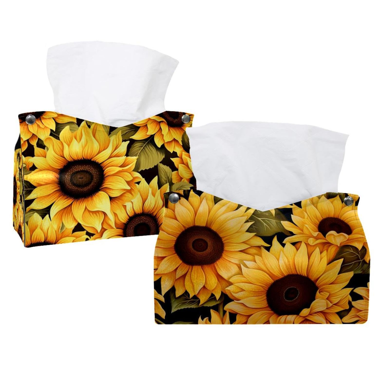 Boîte à mouchoirs design tournesol et distributeur de serviettes