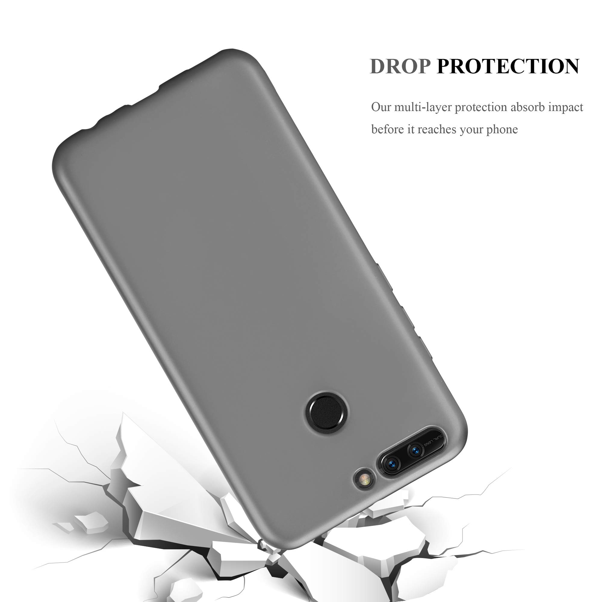 Custodia Cadorabo Per Honor 8 PRO - Cover Rigida Sottile Effetto Metallizzato ARGENTO, Bumper Antiurto, Ultra Slim, Protezione 360°