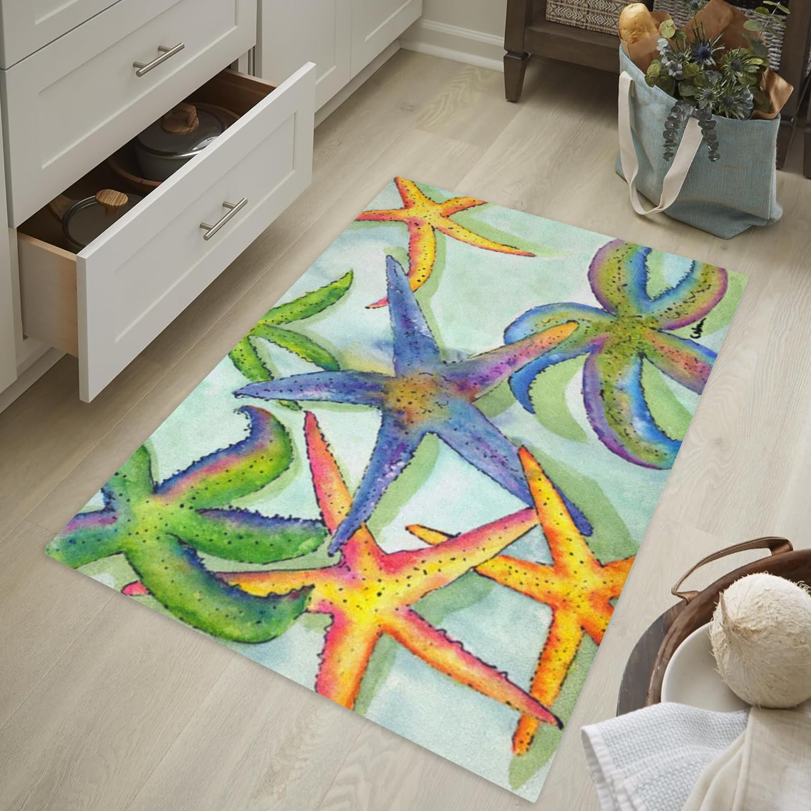 OMHHBX Felpudo de 90 x 180 cm, impermeable para interior y exterior, alfombra de cocina, antideslizante, con patrón, para salón, comedor, pasillo, puerta de casa, jardín, entrada, decoración
