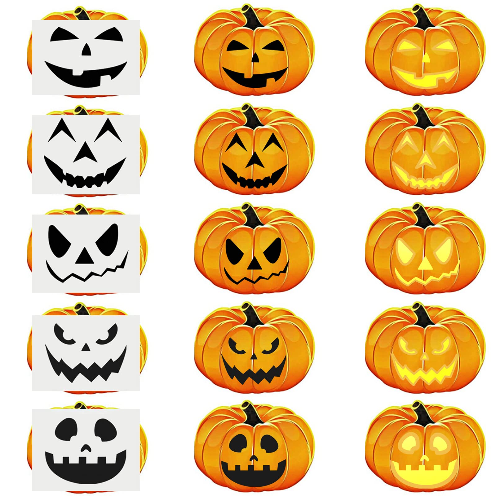 Kit di Intaglio della Zucca 7 Pezzi Set per Intagliare di Zucca Halloween con Stencil di Zucca, Strumenti Professionale per Intagliare di Zucca in Acciaio Inossidabile per Adulti e Bambini
