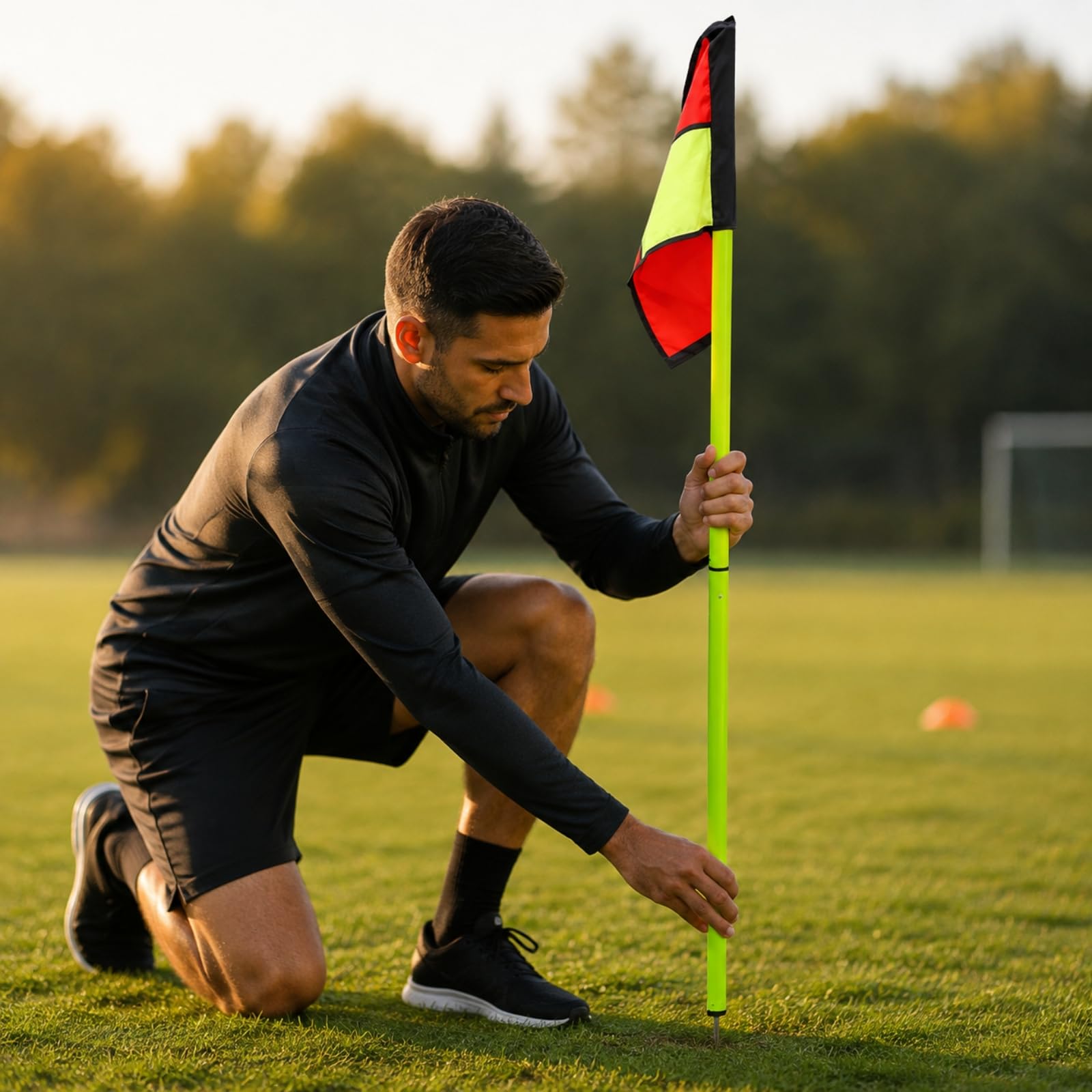 rockible Segnavia da namento in PVC con Bandierina Leggero Marcatore D'angolo Sportivo con Bandierina Riutilizzabile per, Campi All'aperto, Stile B