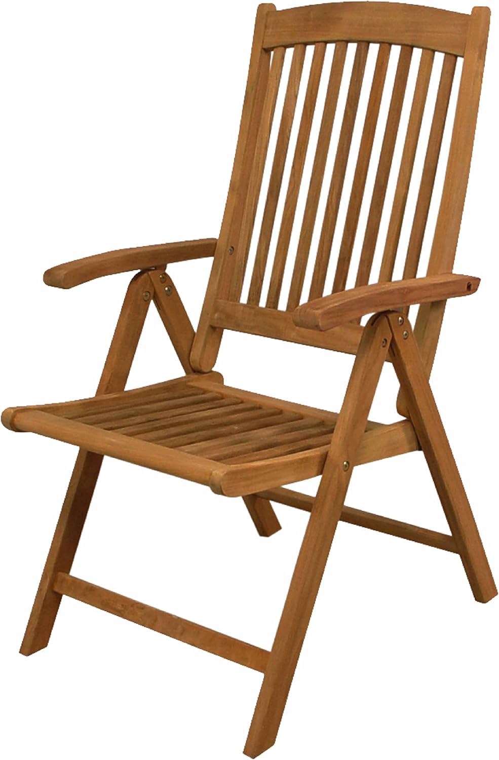 SeaTeak 60062 Avalon Folding MultiPosition Deck Chair with Arms, Oiled