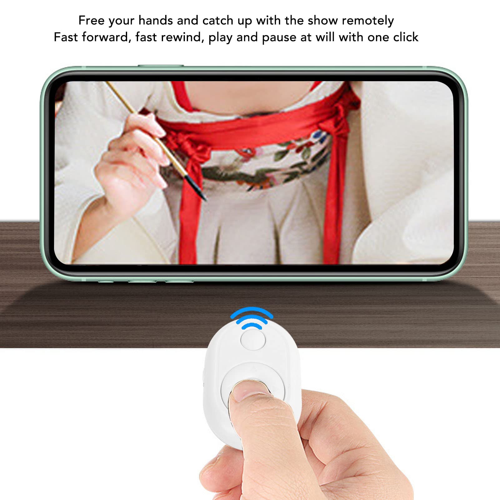 Controllo Remoto Bluetooth Page Turner, Fingertip Page Turner Telecamera per Telefono Registrazione Video Telecomando per Smartphone Tablet, Supporto