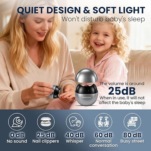 Miniatura 3 de Cortaúñas eléctrico recortadora automática de uñas con almacenamiento de clips y luz LED, recargable por USB y 2 velocidades con engranajes de