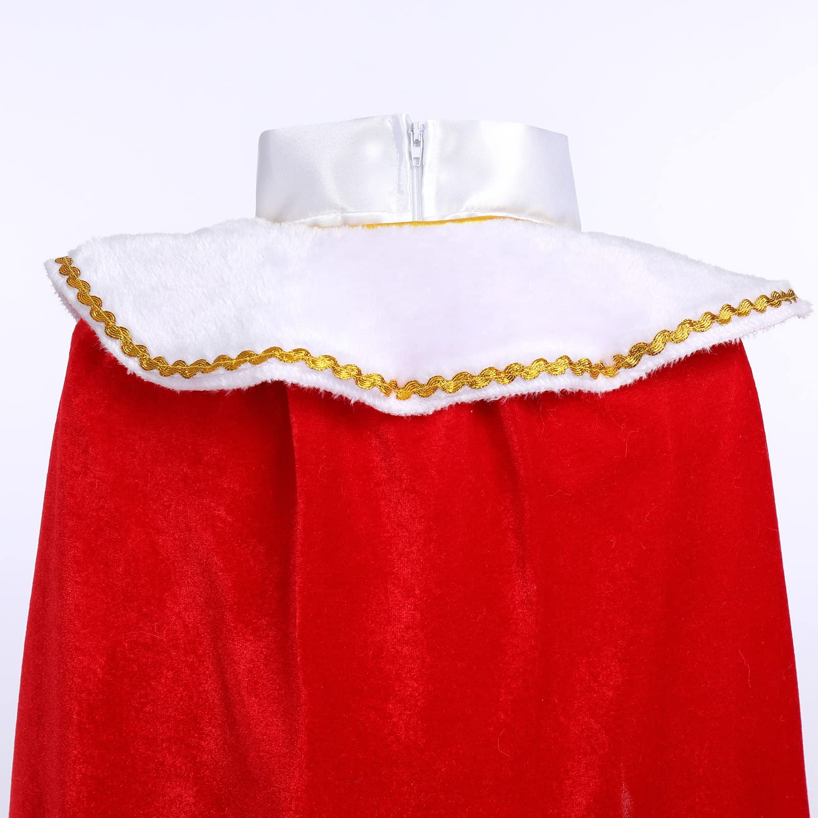 IMEKIS Ragazzi Halloween Royal King Costume Principe affascinante travestimento bambini Giacche a maniche lunghe con pantaloni Cappotto e corona, accessori medievali re Set Natale Carnevale Party