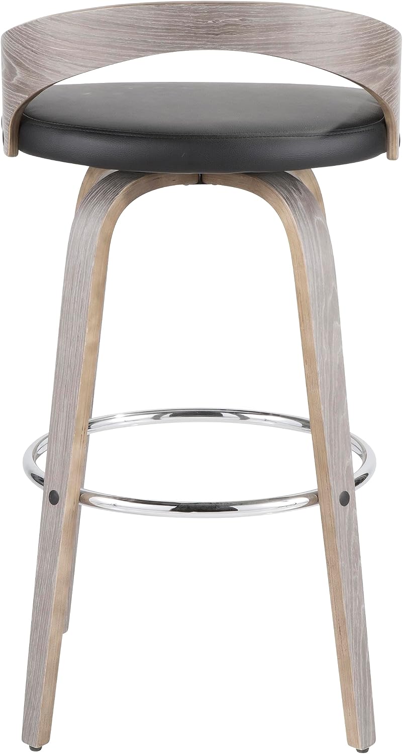 LumiSource Grotto 30" Fixed Height Bar Stool, Bar Chairs, Swivel Bar Stools, Bar Stools Set of 2