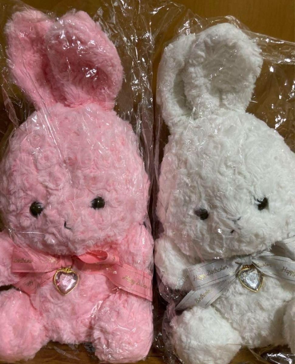 ハッピーバースカラーラビットローズボアーハートLサイズぬいぐるみ