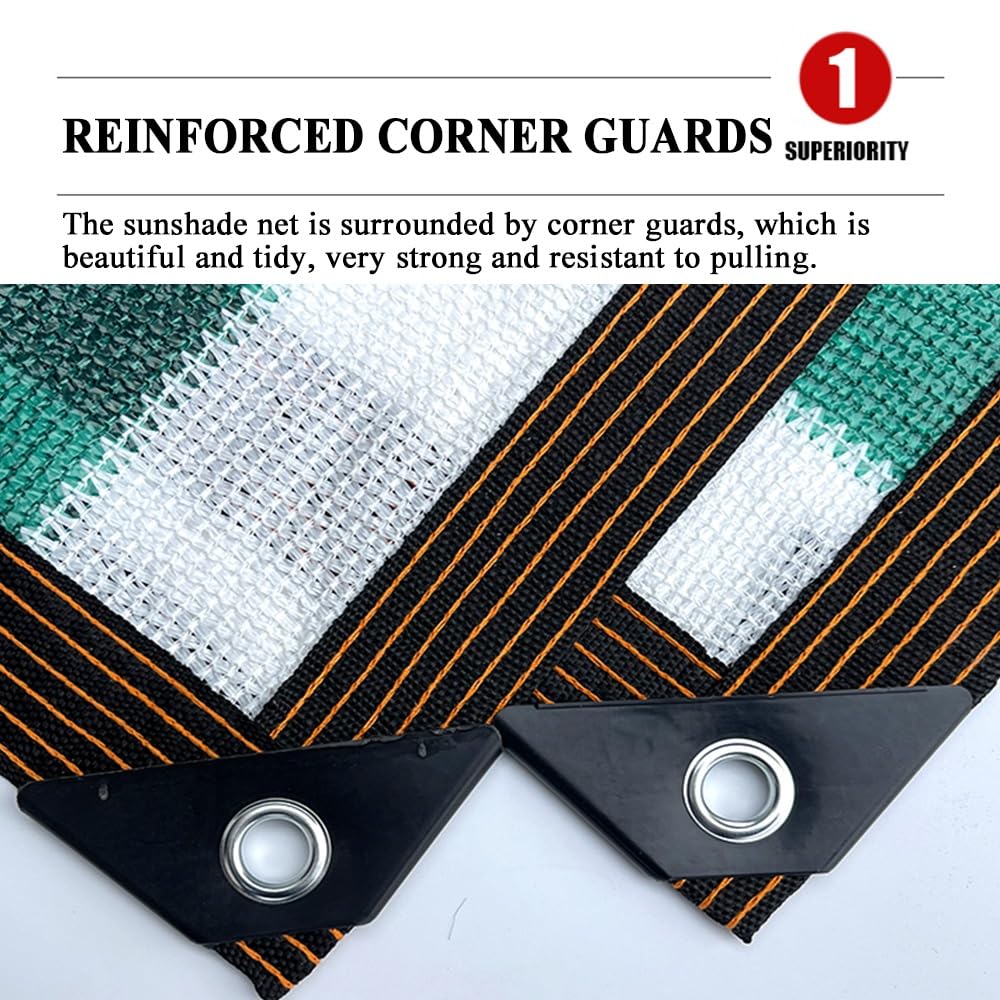 Privacy Shade Cloth 90% Shading Cover Green and White Stripes Sun Shade Net 6.6X13FT 9.9X49.2FT 19.7X23FT 26X26FT for Plants Greenhouse Outdoor Pergola Lawn (Size : 3.3x32.8ft)