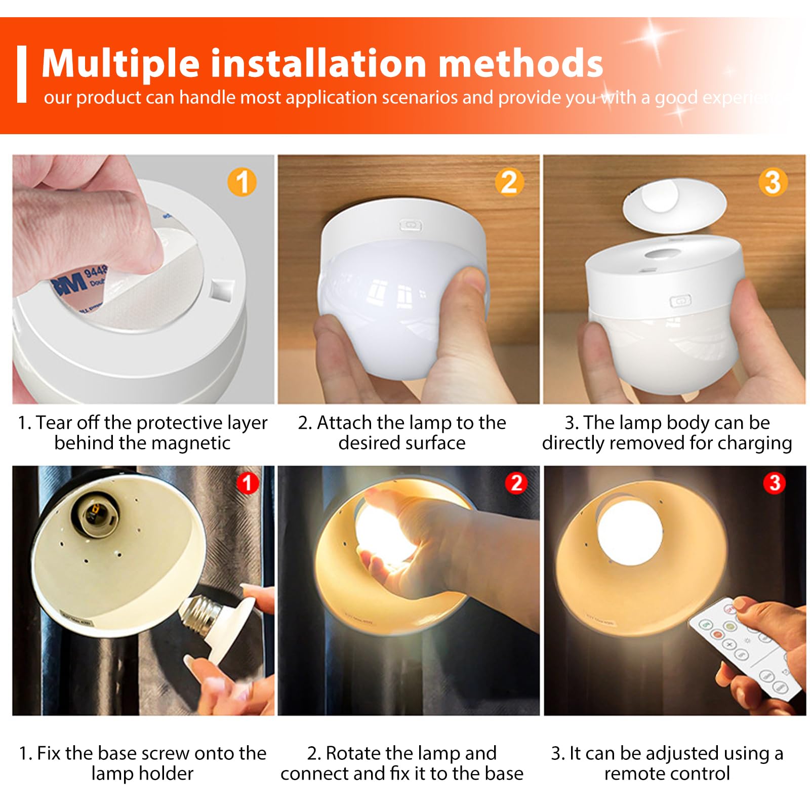 2 Lampadine Ricaricabili USB-C Con Telecomando - Luci Emergenza E27 3 Colori - Foto 3