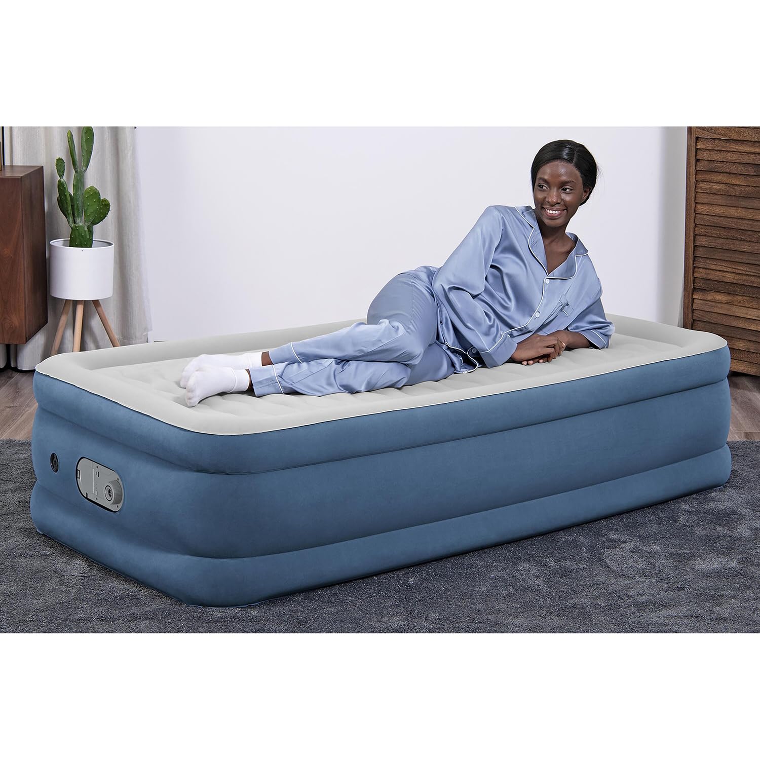 Bestway 75" x 38" x 18"/1.91mx 97cm x 46cm Colchón de Aire AlwayzAire Doble Bomba Doble incorporada