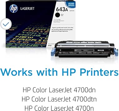 Original HP 643A Black Toner Cartridge | Works with HP Color LaserJet 4700 Series | Q5950A