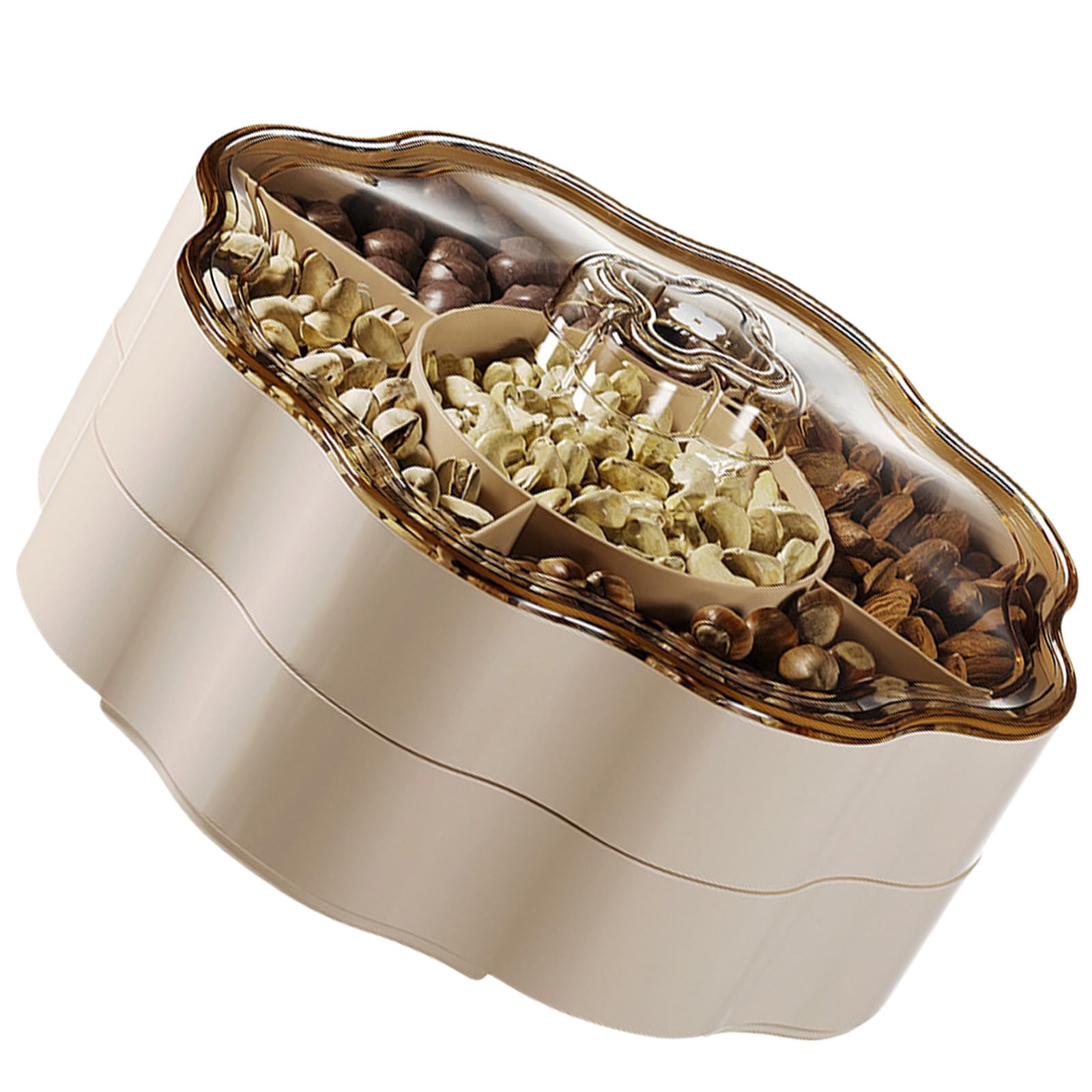 Candy Box Dry Fruit Container With Lid For Living Room 5 Compartments Snacks Organiser For Household Use