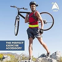 Vista 9 de Athlé - Cinturón para correr para ejercicio y viajes, dos bolsillos elásticos para la mayoría de teléfonos, billetera, tarjetas y más, clip