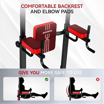 Pull Up Bar Power Tower Dip Station, 450LB Adjustable Home Gym Equipment