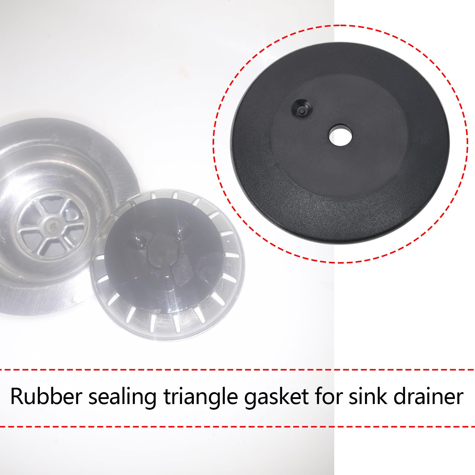 LT Easiyl 4pcs 55mm Sink Cover Sealing Rubber Gasket Replacement Drain Seal Compatible With IKEA Altant Domsjö Kitchen Accessories Black - Image 2