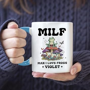 Personalized MILF Man I Love Frogs Mug 11oz & 15oz - Funny Frog Coffee Mug Gift for Women, Gifts Frog Themed Cup for Women Mom Wife, Pregnant Friend, Girlfriend Coffee Cup