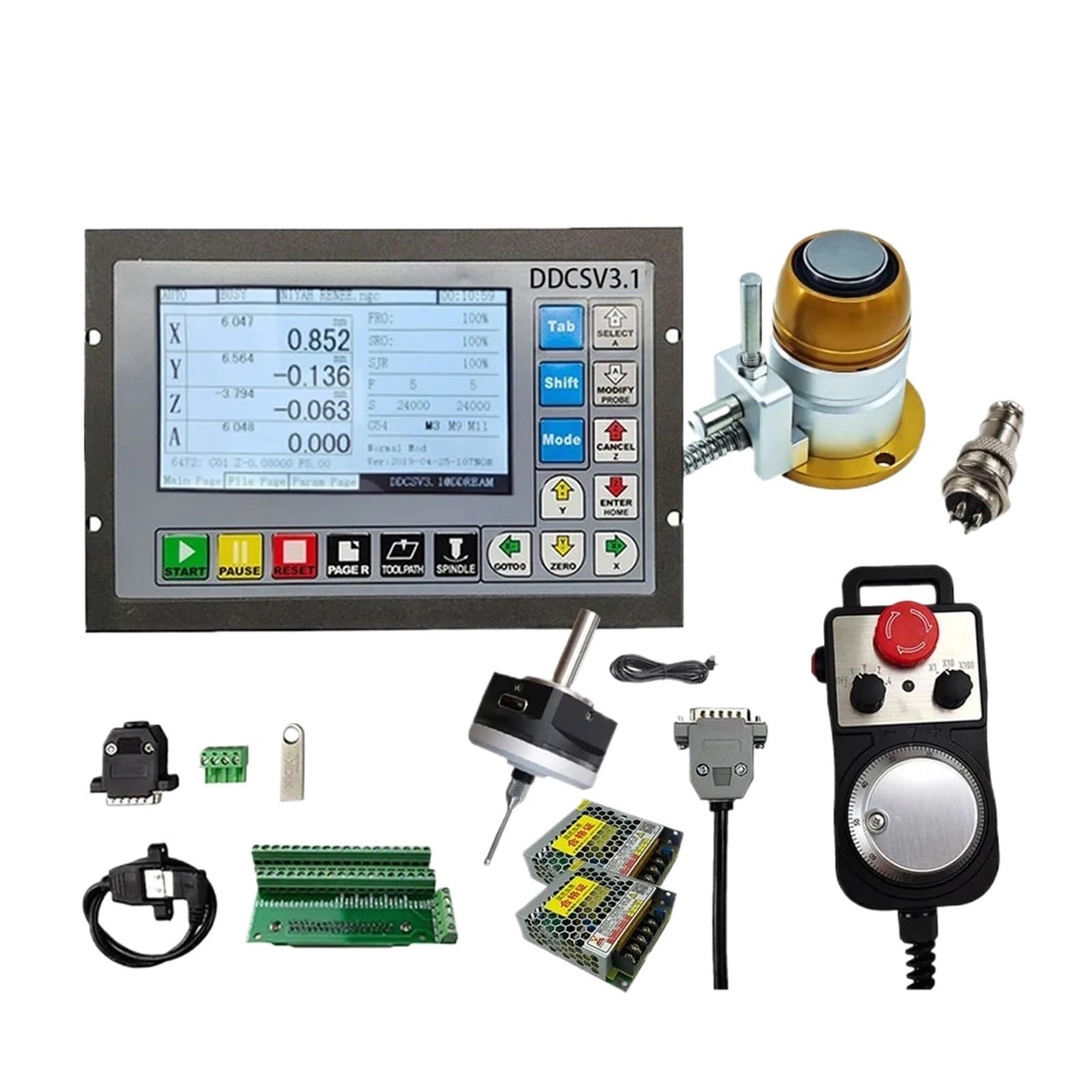 JVDDI 3 Axis 4 G Code Independent Motion Offline Cnc Controller Kit, Z Milling Tool For Engraving Machine(3AXIS-kit 2)