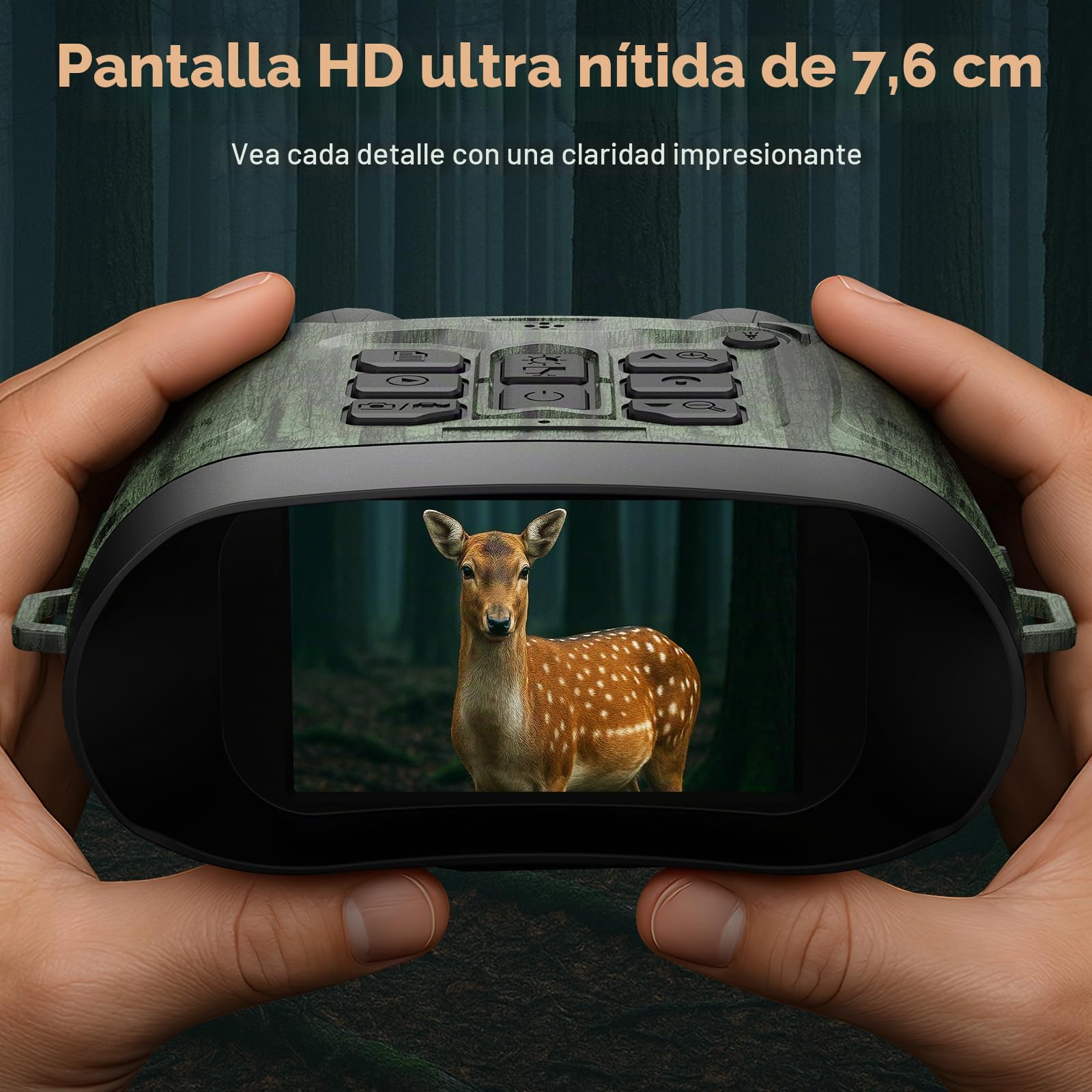 Prismaticos Vision Nocturna, Binoculares Visión Nocturna 4K 112MP, Vision Nocturna Infrarrojo con Zoom de 12x & Batería 5000mAh, Incluye Tarjeta 64GB, Alcance de 450m, Ideal para Caza y Camping