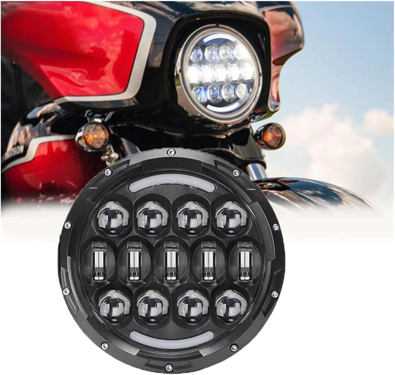 faro de motocicleta Para Motocicleta Para 2009-2016 Para Tri Glide Para Ultra Para Faros delanteros LED para motocicleta Cl1 Faros delanteros LED de 7 pulgadas Faros auxiliares
