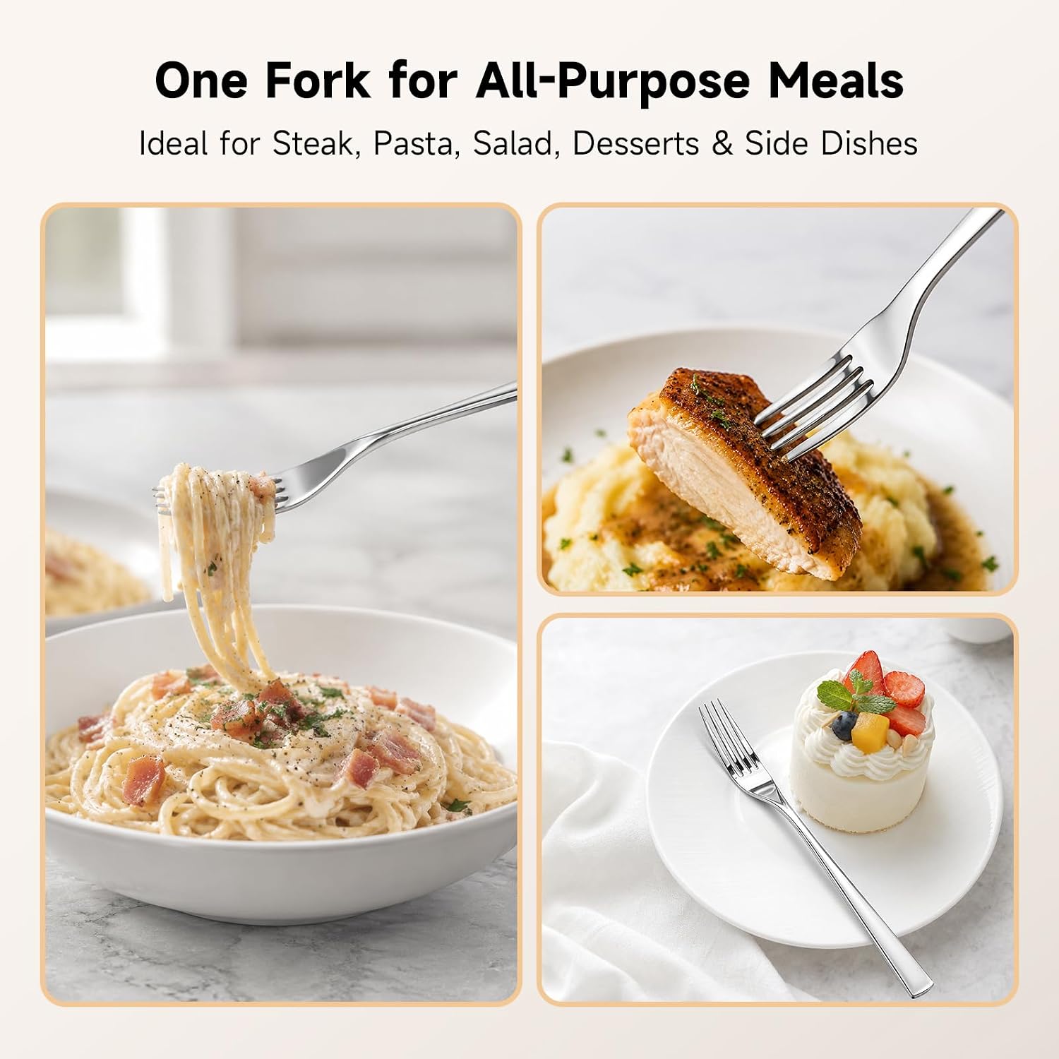 4PCS Dinner Forks, 18/10 Stainless Steel Silverware Fork Set