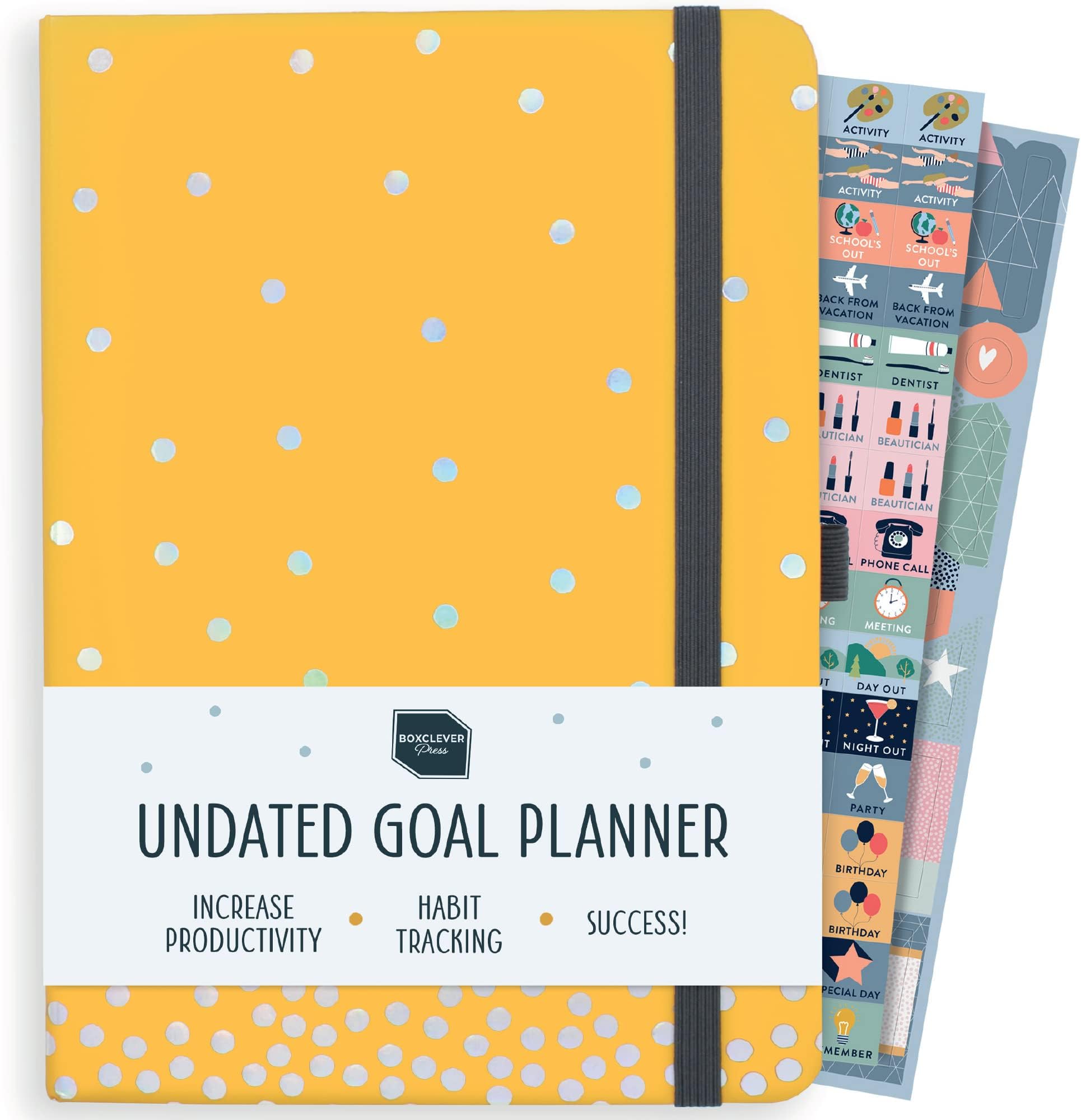 Goal Planner – Luxury Undated Weekly Planner to Increase Productivity & Achieve your Goals. Weekly, Monthly, Quarterly Undated Planner with Vision Boards & Habit Trackers. 8.5 x 5.5ins