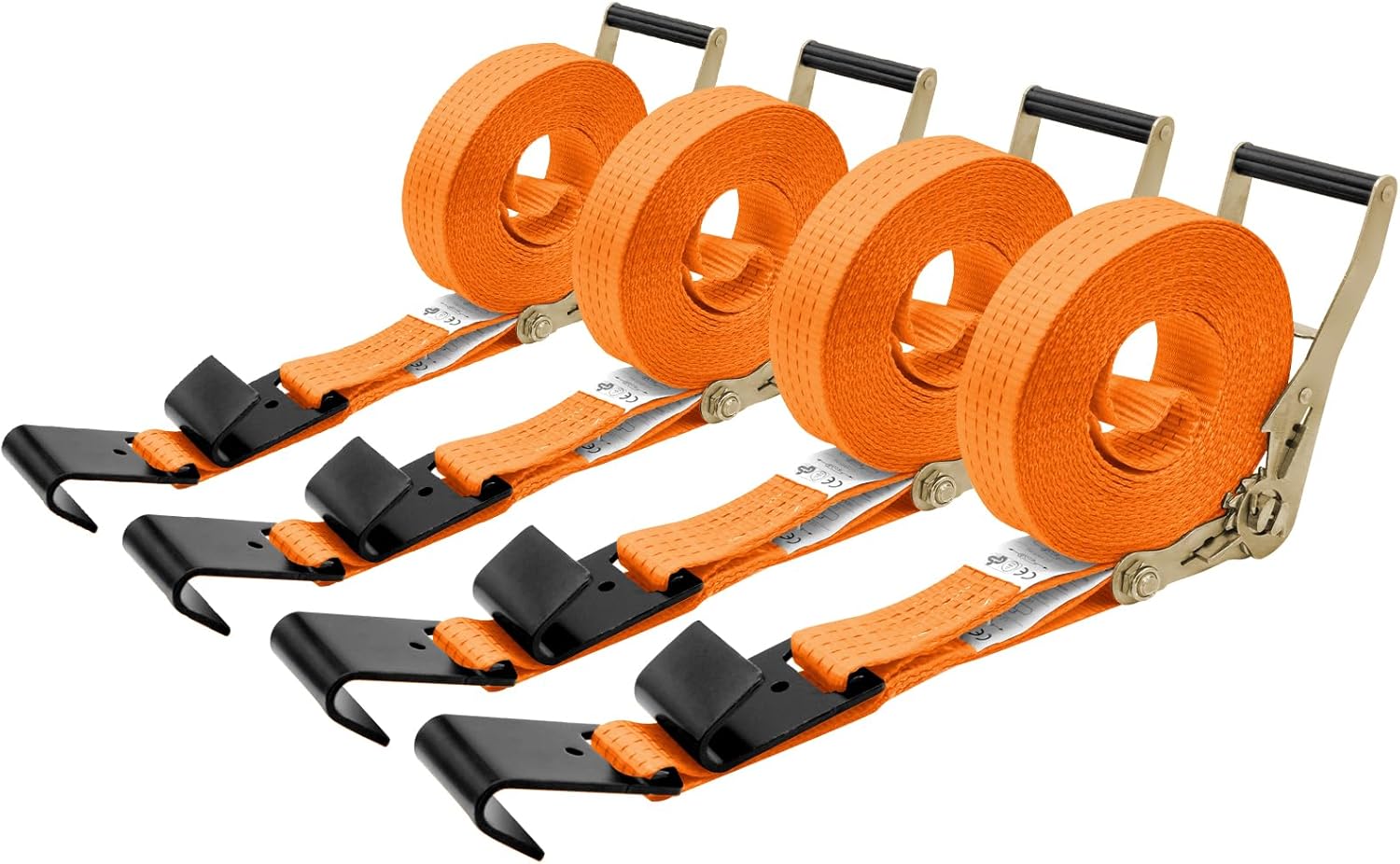 4Pack 2in 30ft Ratchet Strap Flat Hook Heavy Duty Flatbed Straps for Trailer Tie Down Straps Box Truck Accessories Cargo Loading 10000lbs Breaking Load