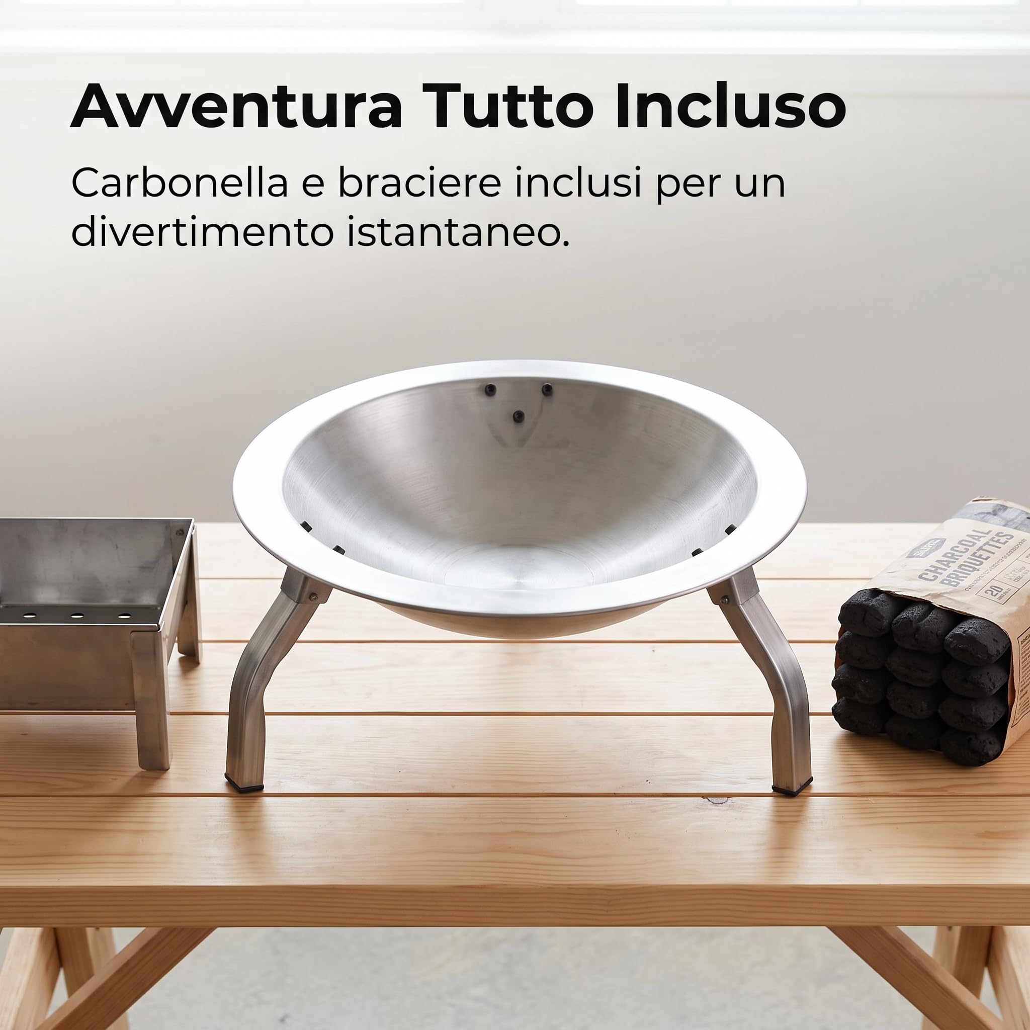 Barbecue Portatile per Esterni, Griglia Pieghevole per Campeggio, per Cucinare, Carbone di legna senza fumo da 10 libbre