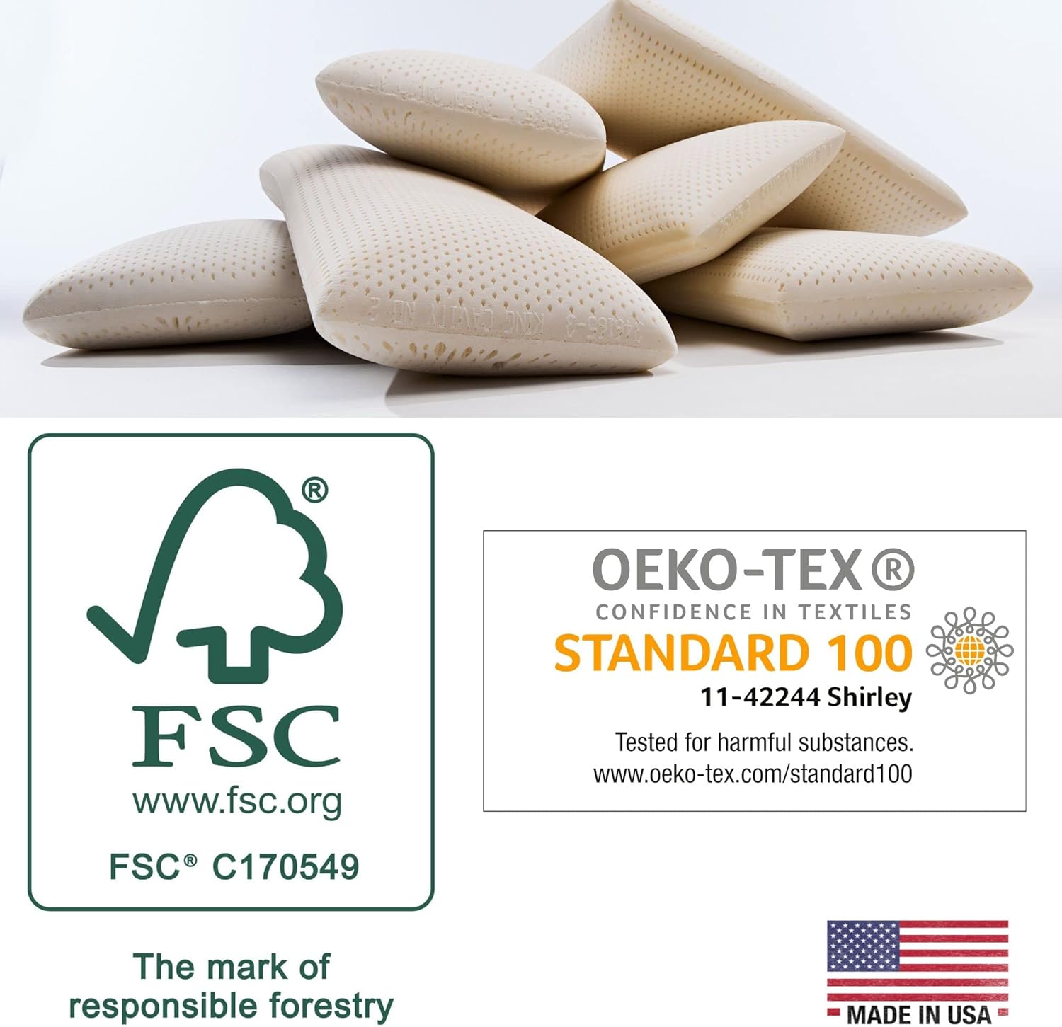 JUVEA® Elevate High-Profile 2 Pack — Natural Talalay Latex Pillows with Tencel Cover - Breathable & Supportive High Loft Pillow for A Good Night Sleep – Standard