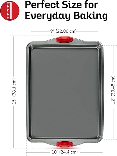Miniatura 6 de Boxiki Kitchen - Bandeja para hornear antiadherente Acero al carbono de calibre pesado, resistente a deformaciones, abolladuras y óxido Bandejas