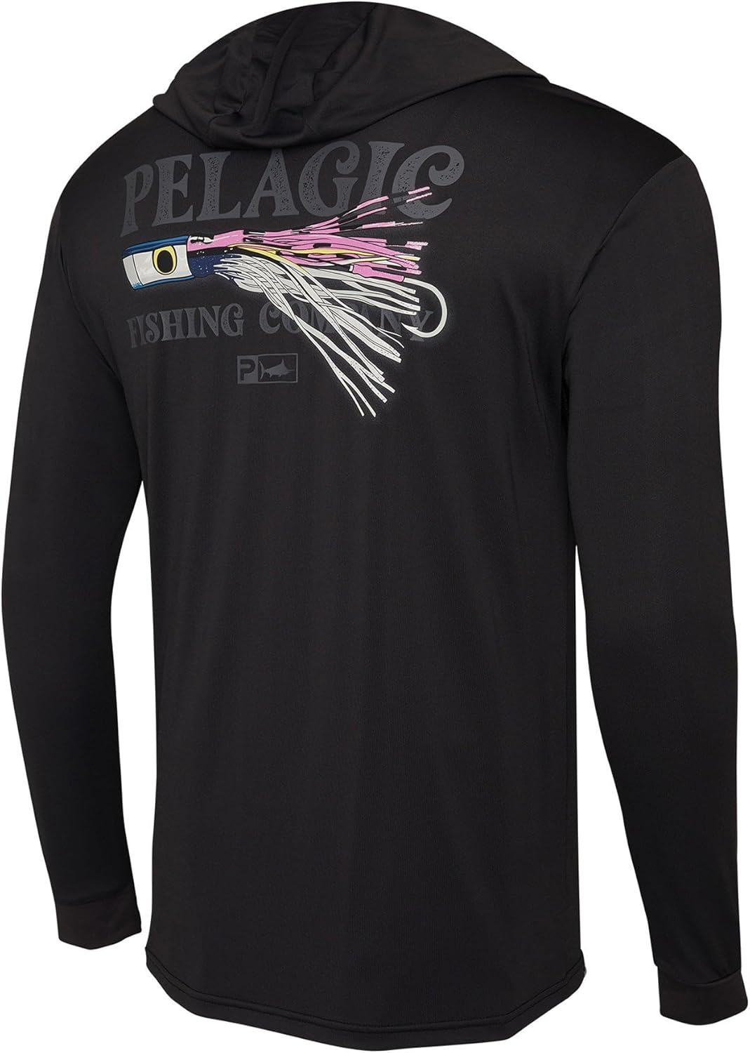 PELAGIC Men's Aquatek Lured Hooded Fishing Shirt, Long Sleeve, UPF 50+ Protection, Ultra Soft Feel