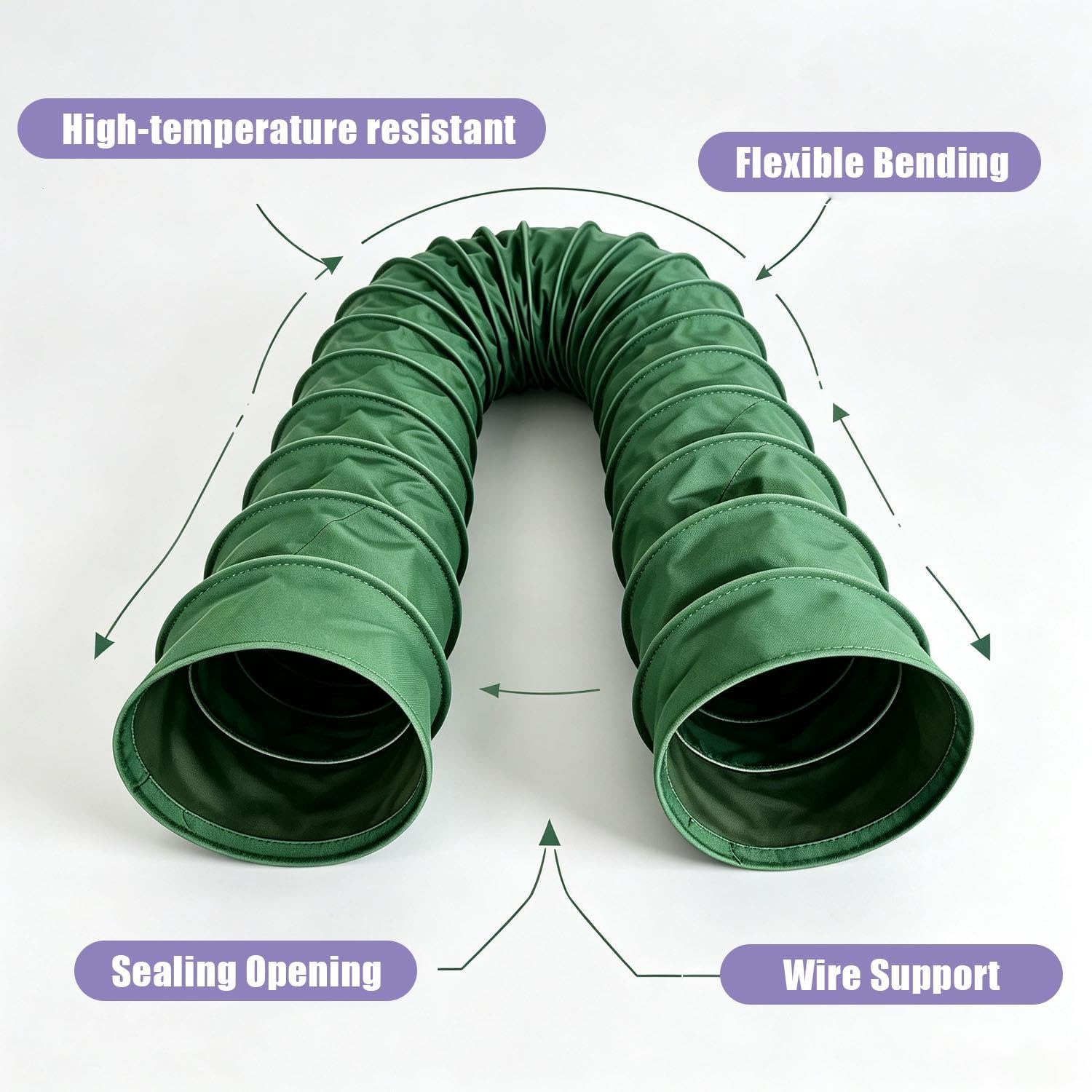Conduit D'air Flexible 305mm Tuyau De Ventilation Pliable Pour Ventilateur