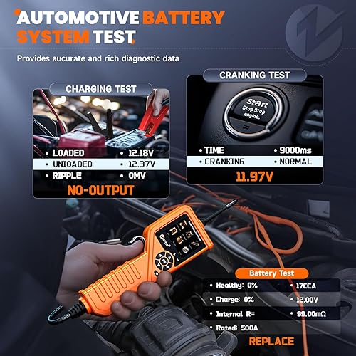 Vista 11 de KZYEE KM50 (actualización de KM10) Kit de sonda de circuito de potencia - Probador de circuito automotriz de 12V/24V Sonda de corriente con voltaje