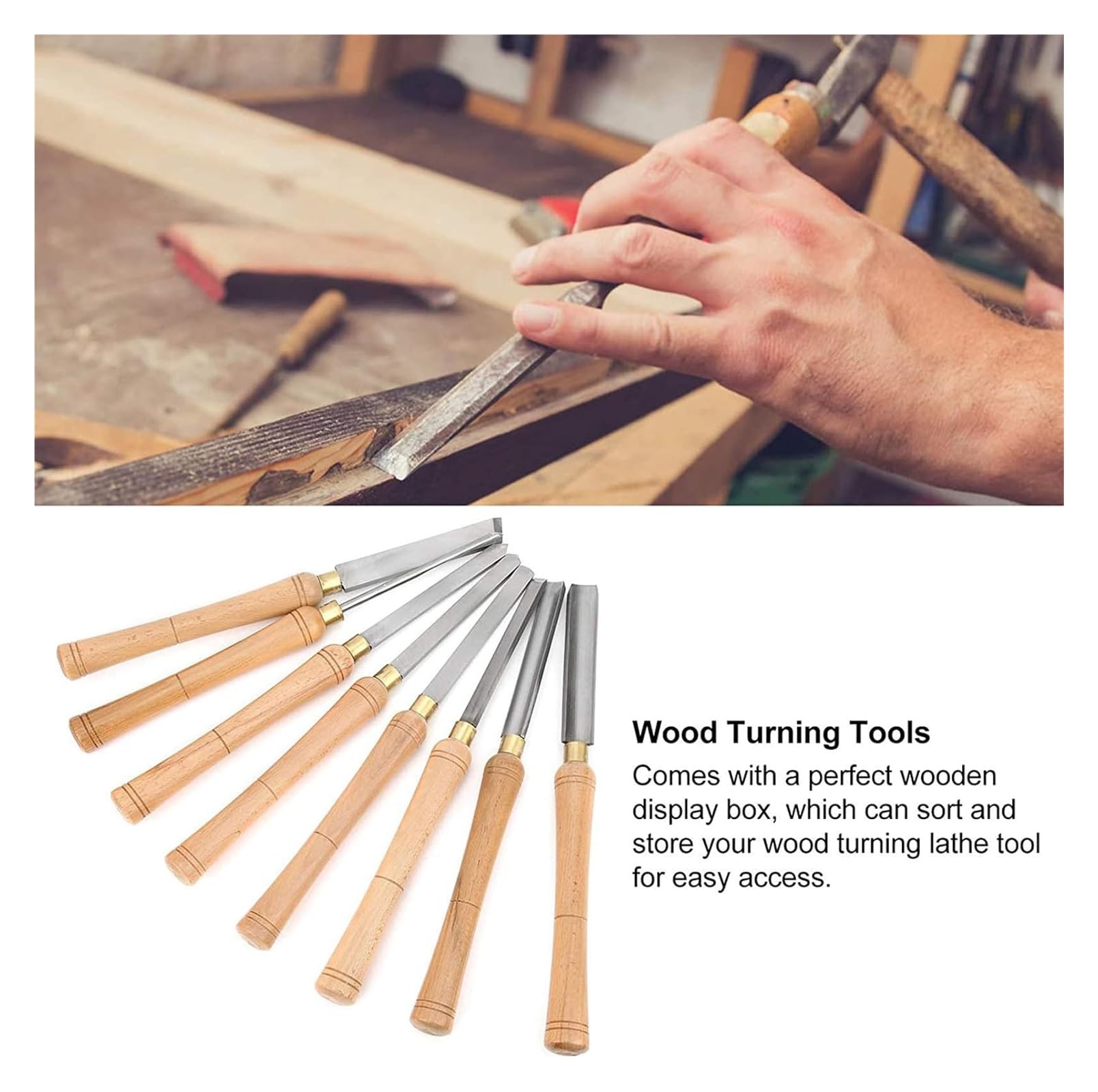 Juego de cinceles para torneado de Madera 8 Piezas para Cortar y tallar Madera Hojas de Acero HSS Herramientas de torneado de Madera Juego de cinceles para,