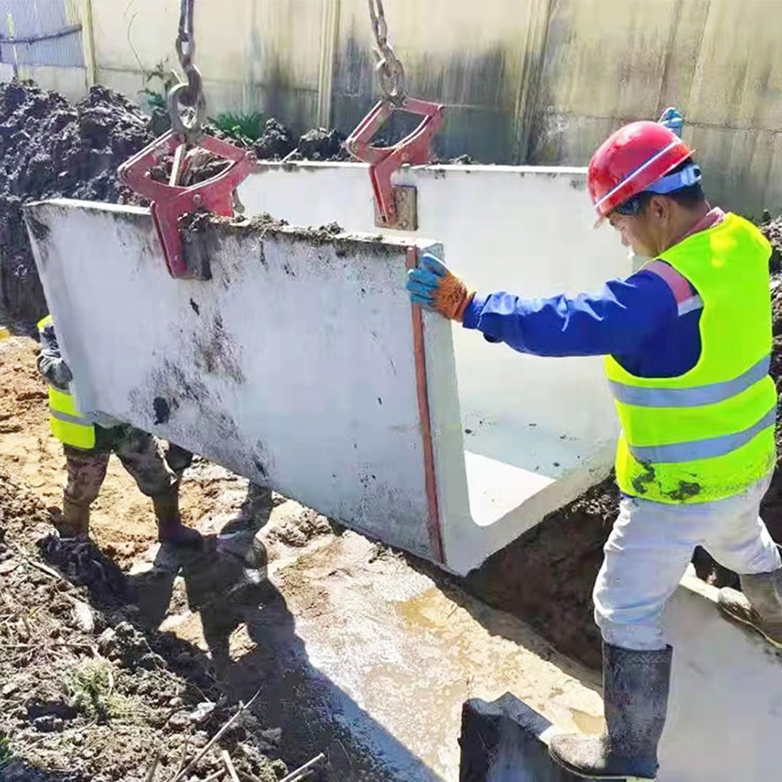 Adjustable Lifting Clamps with Rubber Anti-Slip Chuck, Metal Slab Lifter Carrying Clamps for Transporting Glass/ Tile/Ceramic/Marble, Steel Plates Pliers Lifter(Opening 2 2/5-4 7/10 inch(6-12 cm))