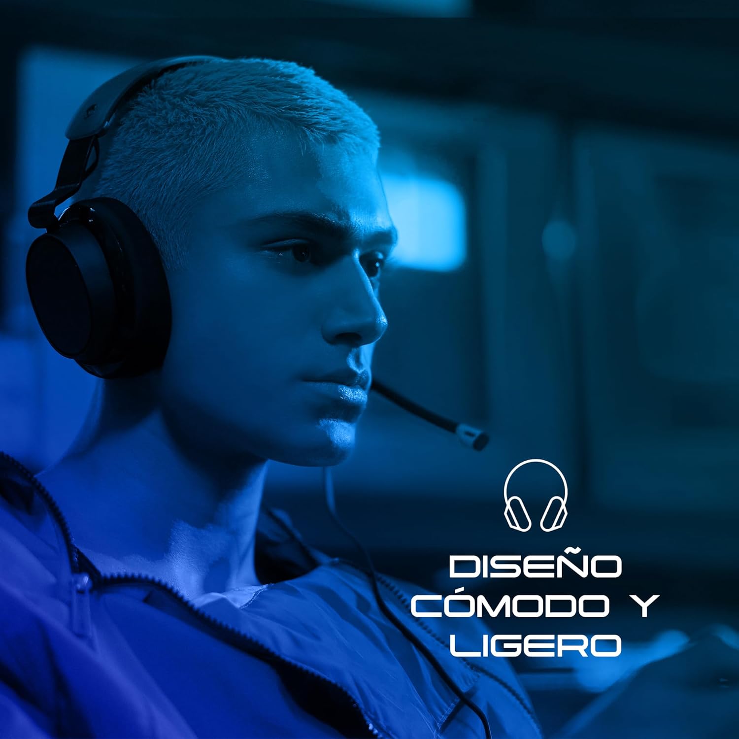 Skullcandy SLYR Pro Cascos Over-Ear Multiplataforma con Cable para Gaming, con Enhanced Sound Perception, Micrófono con IA, Compatibles con Xbox PlayStation y PC – Azul 6