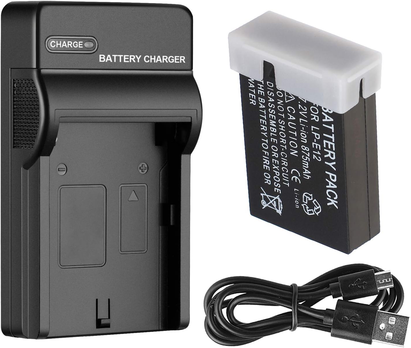 Battery and USB Battery Charger for Canon EOS M, EOS M2