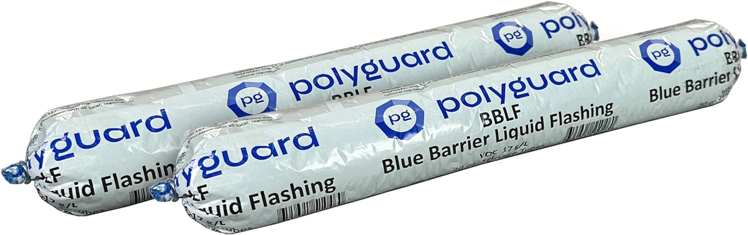 Blue Barrier Liquid Flashing 2-Pack, 20oz Sausage Tubes, Weather-Resistant Air Barrier for Window and Door Installations, Low VOC, Made in The USA