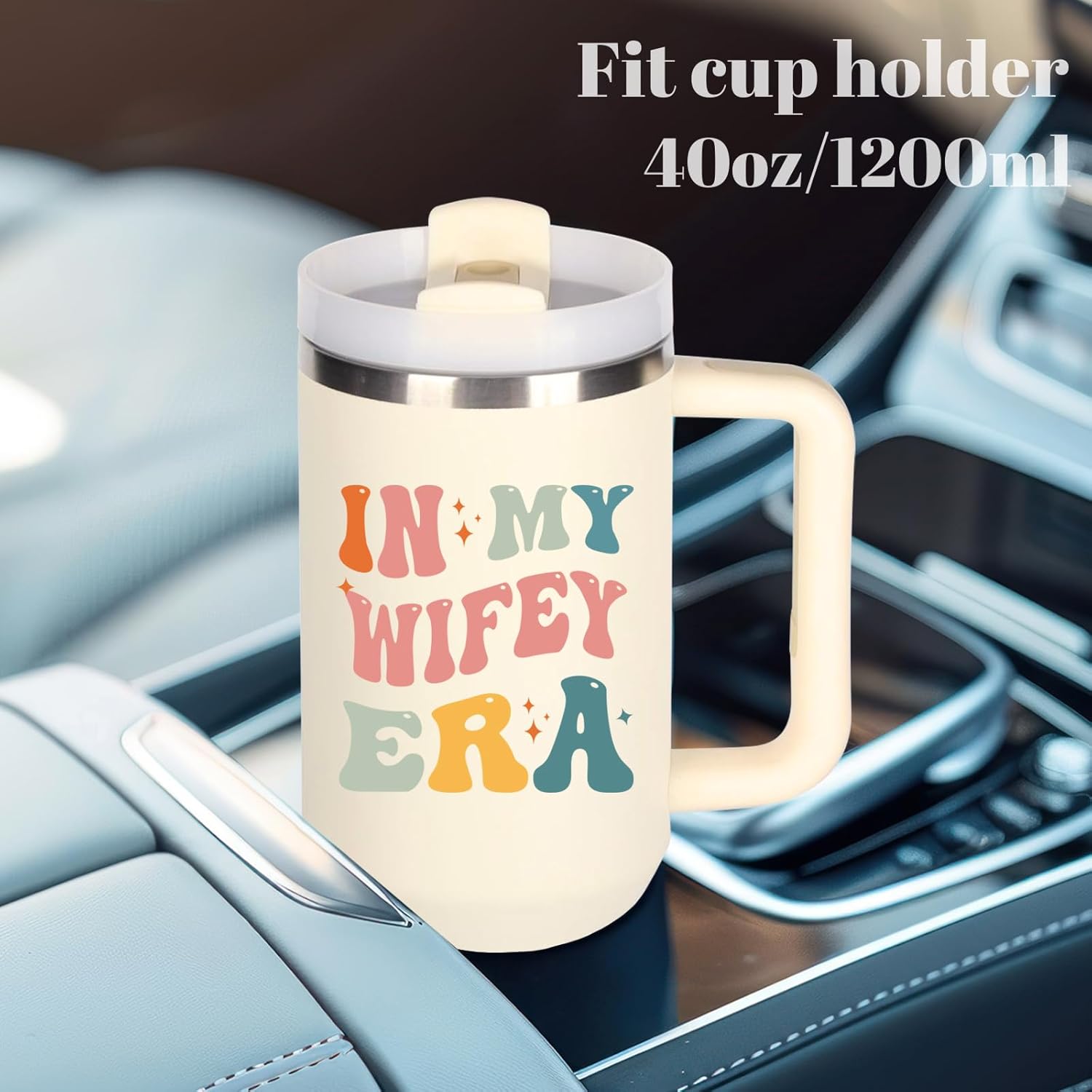 momocici Wifey Cup Tumblers Gifts.40oz In My Wifey Era Tumbler with Handle.Wifey Gift.Wifey Cups.Wifey Tumbler.40oz Birthday Christmas Mothers Day Gifts for Wifey. - Image 5