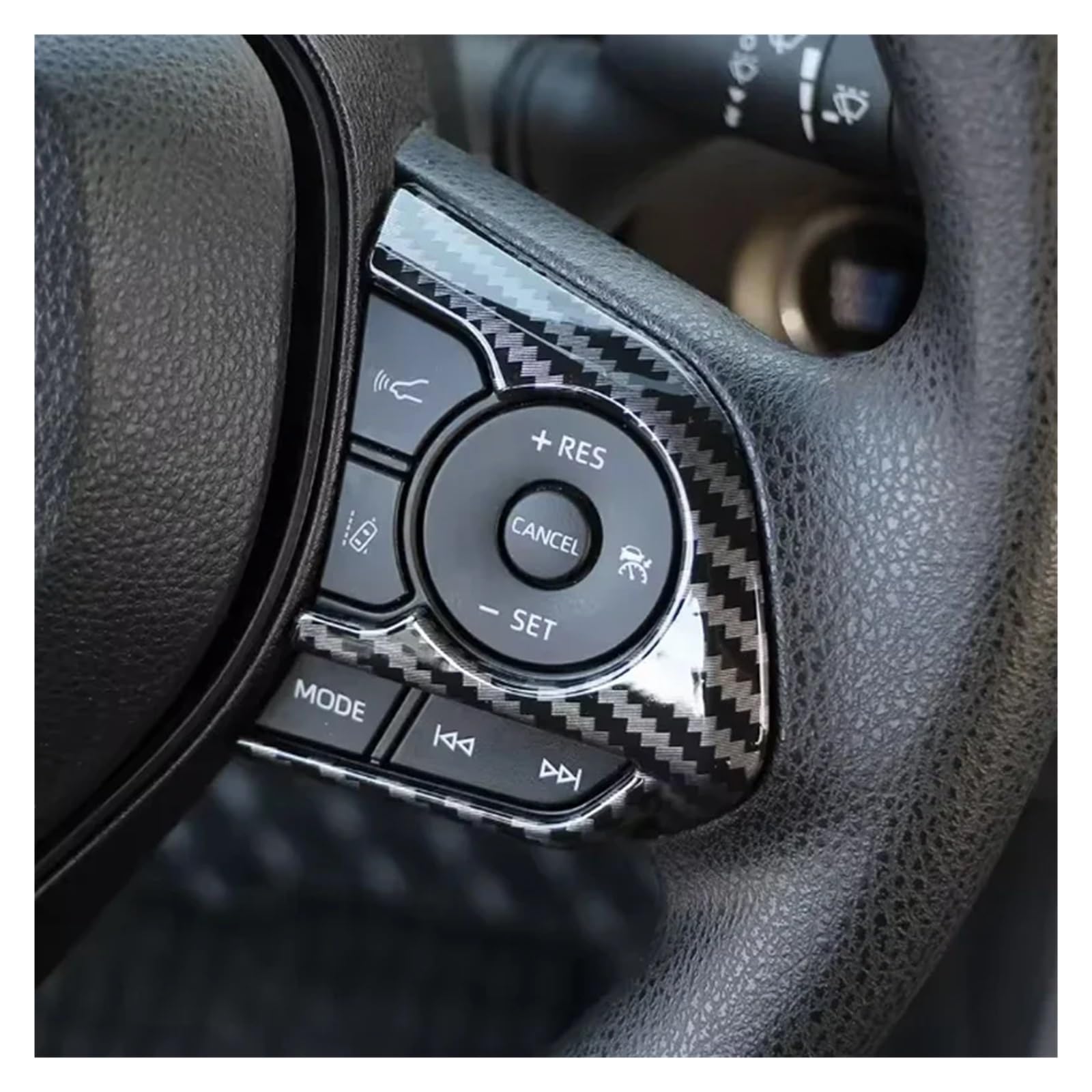 Dekoracja panelu kierownicy samochodu, pasująca do Toyoty, Avalon Corolla Cross RAV4 RAV4 2019-2024 Wykończenie panelu sterowania kierownicy(Carbon fibre)